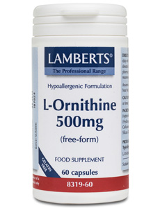 L-Ornitina Lamberts 500 mg 60 cápsulas
