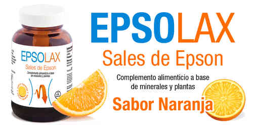 Epsolax Sabor Naranja es un complemento alimenticio a base de sulfato de Magnesio