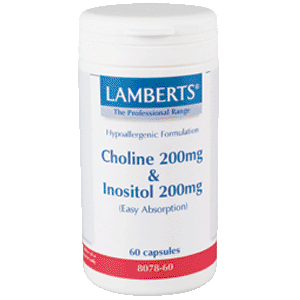Colina 200 mg de inositol 200 mg 60 cápsulas de Lamberts