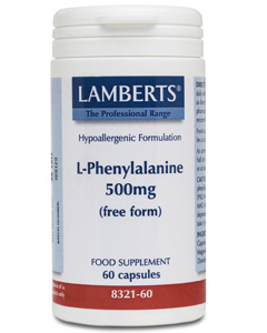 L-Fenilalanina Lamberts 60 cápsulas, apoya los procesos de aprendizaje y memoria