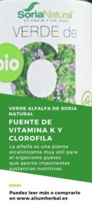 Verde de alfalfa BIO 80 cápsulas de 630 mg de Soria Natural