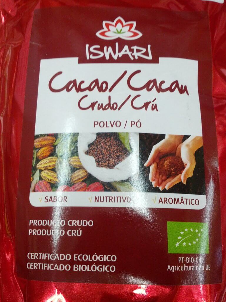 Cacao crudo en polvo Iswari aporta magnesio y antioxidantes.