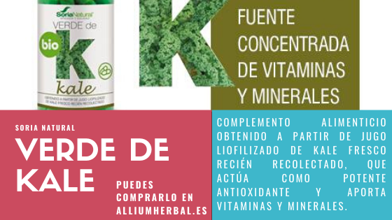 Verde de kale BIO 80 cápsulas de 630 mg de Soria Natural